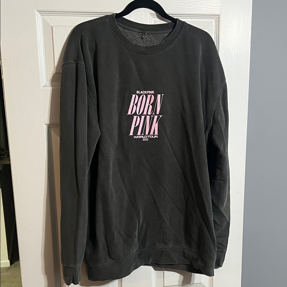 Born Pink Tour Graphic Men's Crewneck Sweater Distressed
